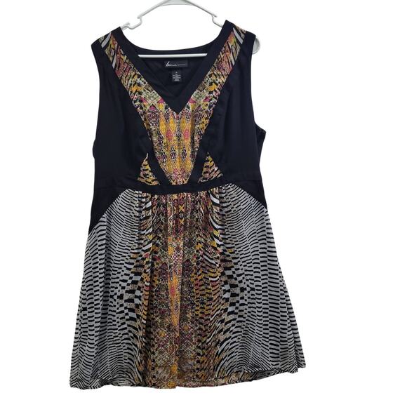 Lane Bryant Size 20 Black Gold Midi Shear With Lining Dress 3525-1078 - Picture 5 of 5